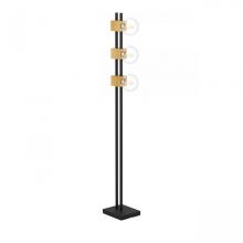 Levantara lampa podłogowa 3xE27 10W czarny/drewno